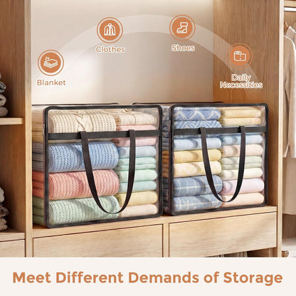 Clear Storage Bags for Clothes, 45L Closet Organizers and Storage