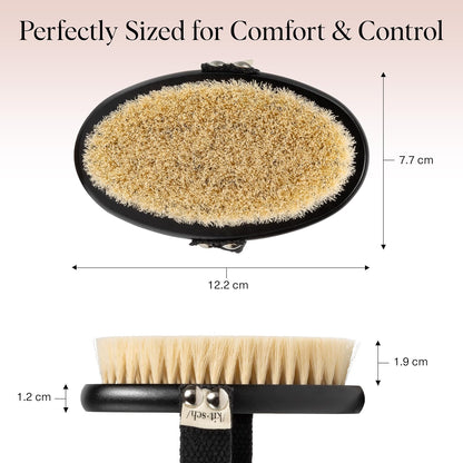 Kitsch Dry Brushing Body Brush for Lymphatic Drainage- Soft Bristles Shower Brush - Dry Brush to Remove Dry Skin and Improves Blood Circulation, Body Scrubber for Glowing Skin, Sauna Accessories