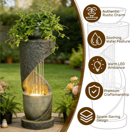 Sunlinua Modern Indoor Tabletop Water Fountain for Office Decor