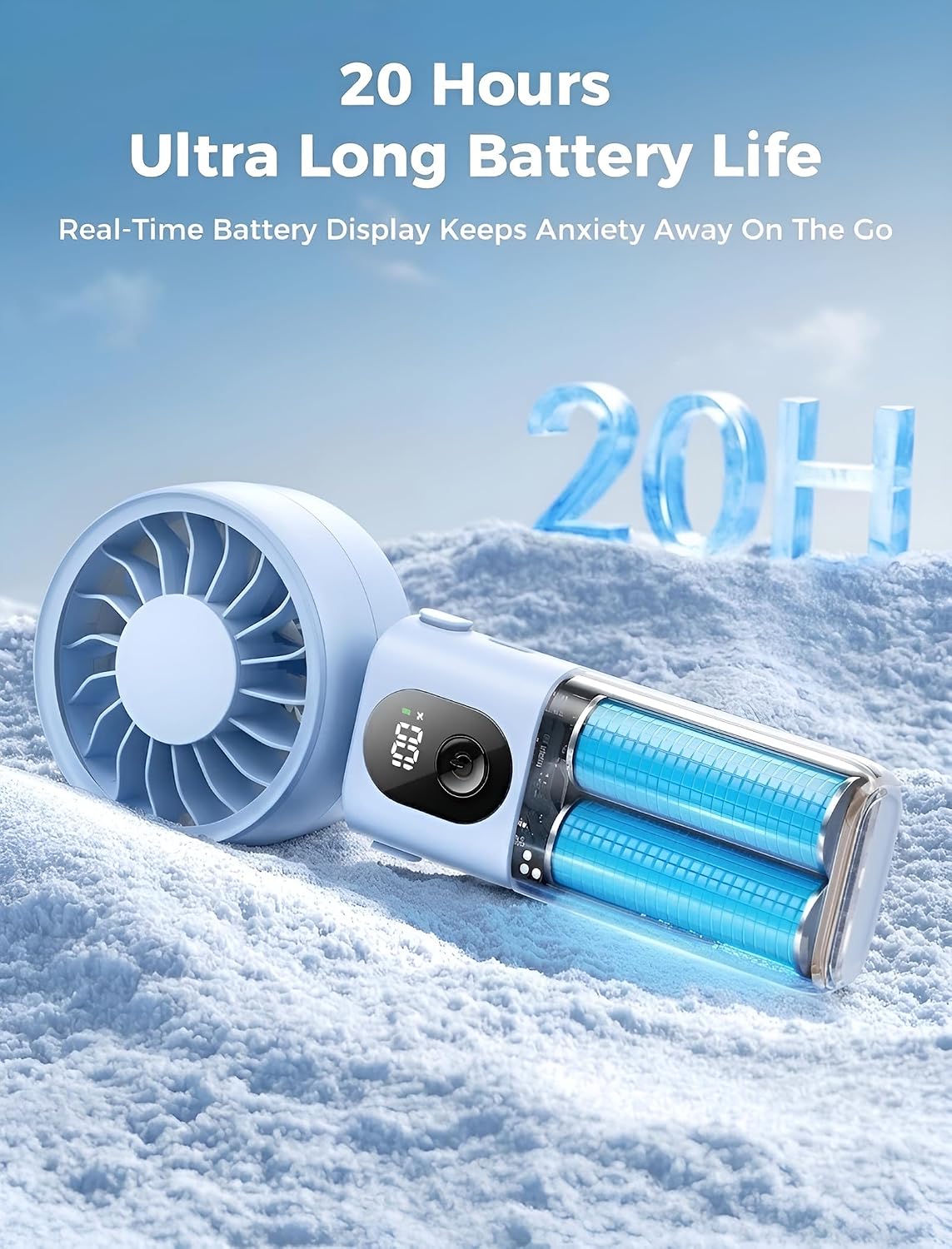 Aecooly Mighty Portable Handheld Fan | 20H Max Cooling | 3 Flexible Modes