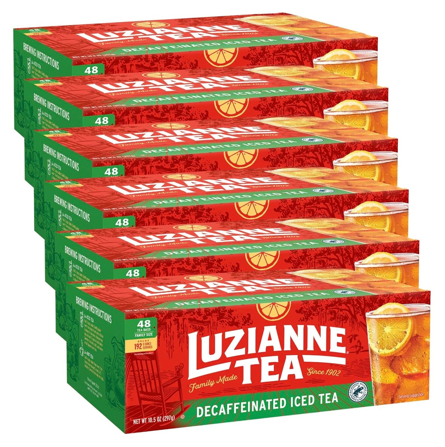 Luzianne Unsweetened Hibiscus Iced Tea Bags, Family Size, 22ct Box (Pack of 6)