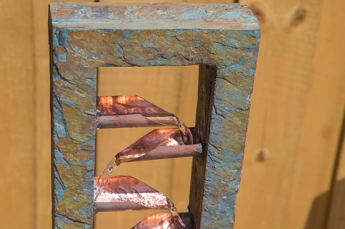 Kenroy Home Spillway Rustic Indoor Table Fountain, Slate and Copper, 19 Inch Height, 10 Inch Width, 6 Inch Depth