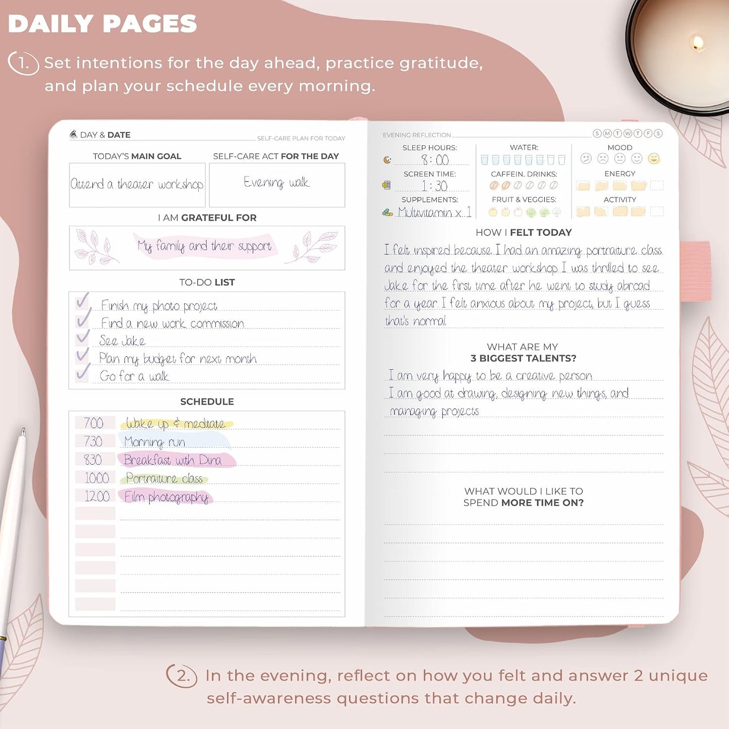 Clever Fox Self-Care Journal – Daily Reflection Notebook – Mental Health & Personal Development Planner, Meditation & Mood Log, A5 (Aquamarine)