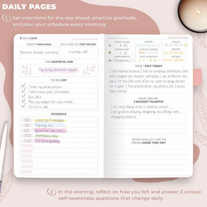 Clever Fox Self-Care Journal – Daily Reflection Notebook – Mental Health & Personal Development Planner, Meditation & Mood Log, A5 (Aquamarine)