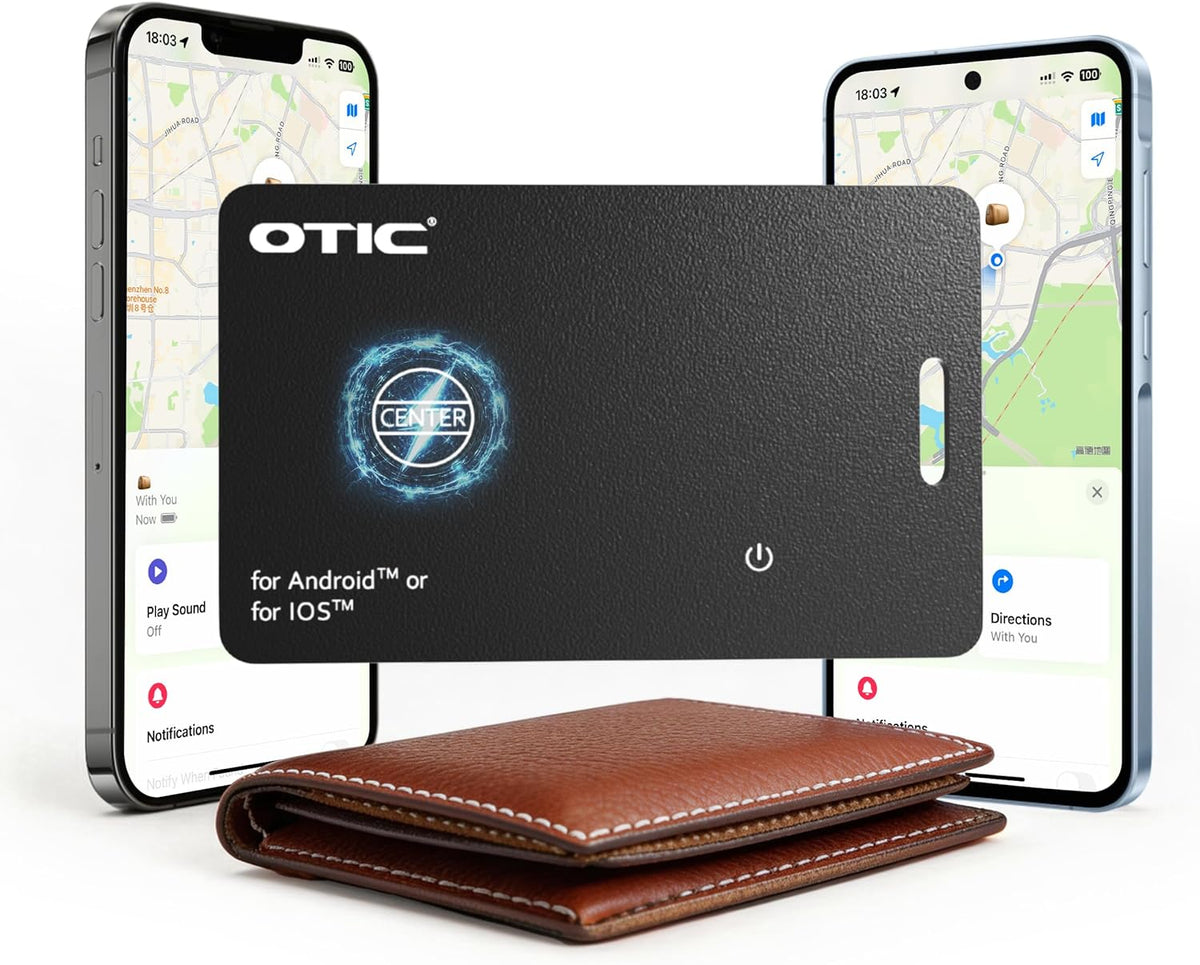 OTIC Slim Bluetooth Wallet Tracker, Tag for Apple Find My & Google Find Hub