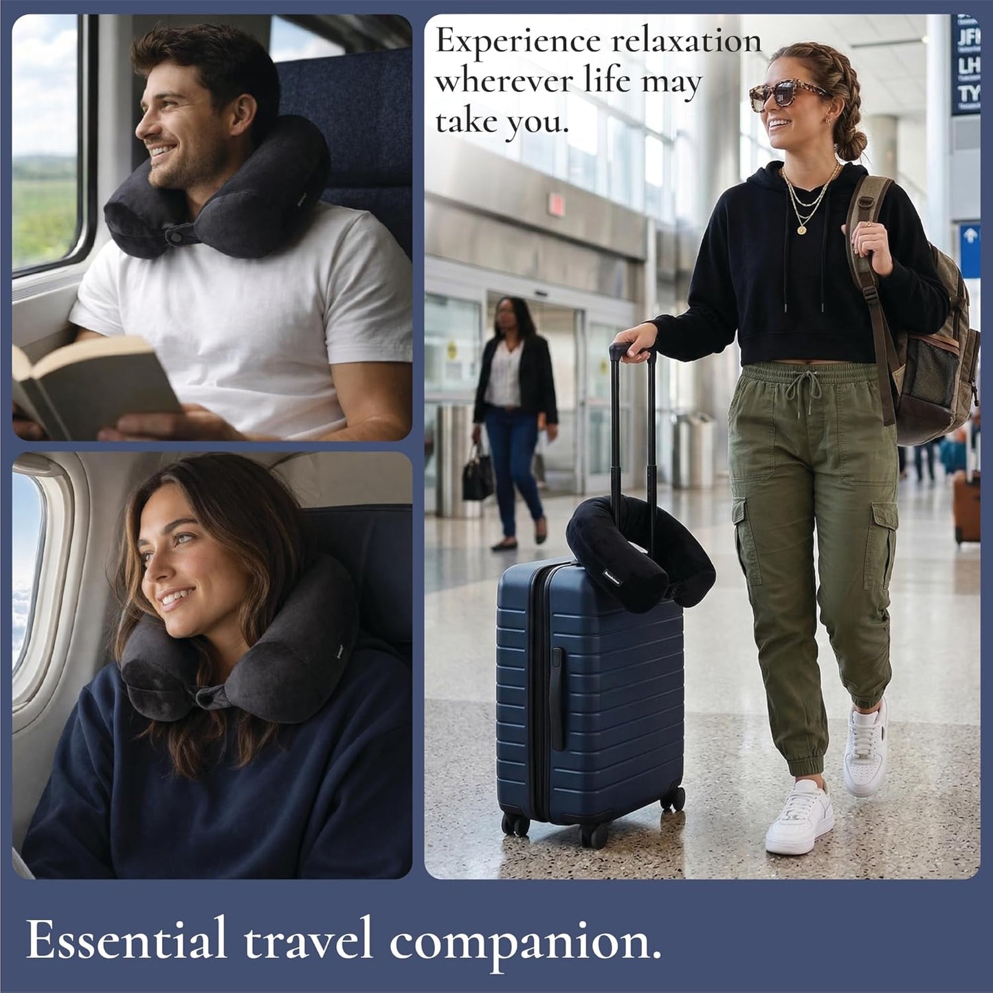 Brookstone Free Form Travel Pillow Lightweight Flexible Memory Foam Pillow