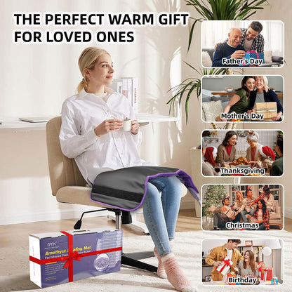 UTK Far Infrared Heating Pads for Back, 5X Pain Relief Amethyst Heating Pad for Sciatica, Waist, Abdomen, Thigh, Hip, Hotter to 159℉, FSA-HSA Eligible, 4H Auto-Off, Gift for Women Men, 24'' x 16''