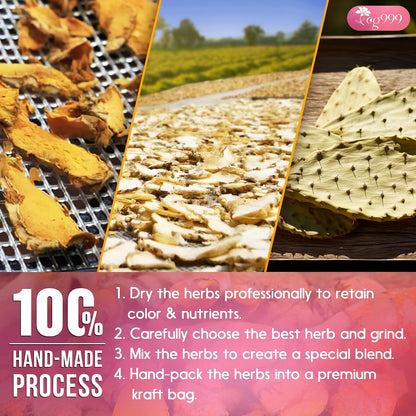 120 Bags Premium Turmeric Ginger Cinnamon Tea, Improve Digestion, Support Brain, Weight, Skin and Sleep, Eco-Conscious Tea Bags and Premium Natural Ingredients. Turmeric Ginger Herbal Tea. No Sugar, No Caffeine, No Gluten, Vegan.