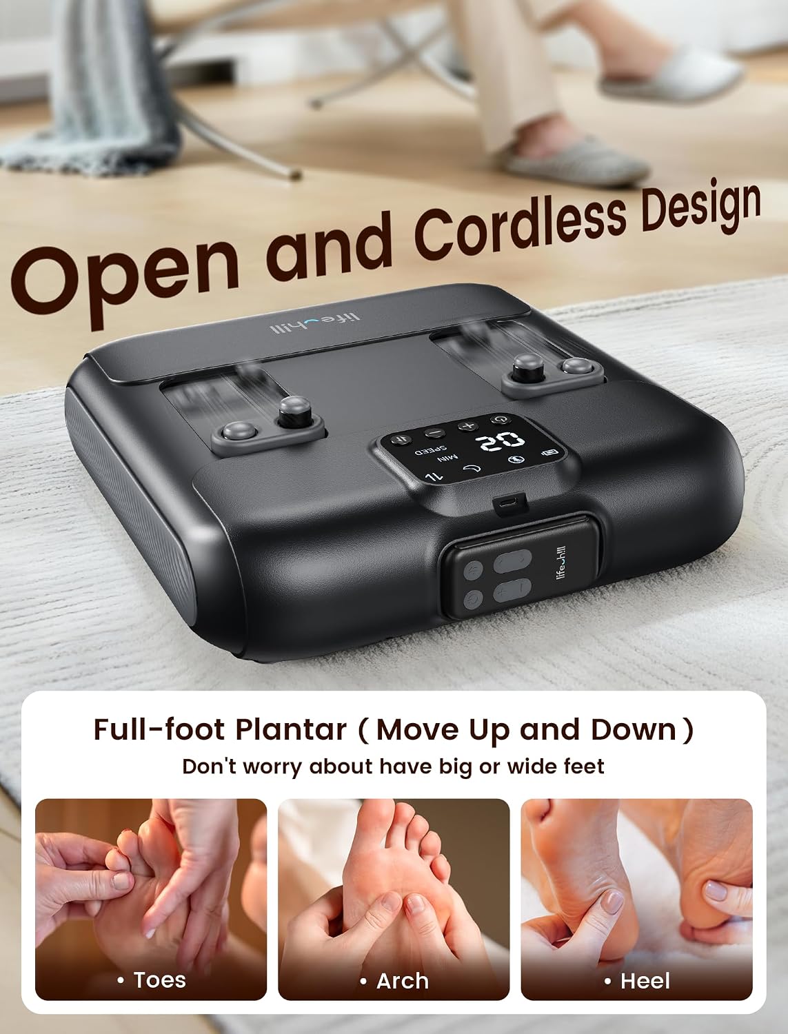 lifechill Foot Massager with Cordless [2026 Upgraded],Foot Massager for Plantar Fasciitis & Neuropathy, FSA Eligible HSA Office Desk Home Travel, Gift for Women Mom