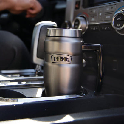THERMOS Stainless King Vacuum-Insulated Travel Tumbler, 16 Ounce, Matte Steel