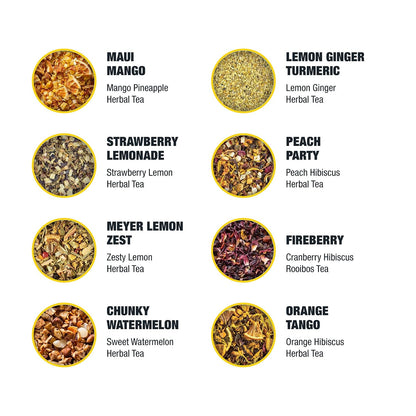 Tiesta Tea Herbal & Rooibos Tea Sampler Dry Flight Set 8 Pouches