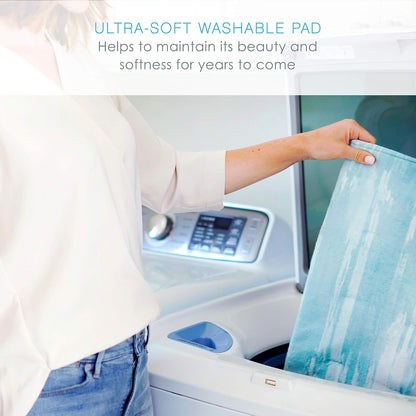 Pure Enrichment PureRelief Express Designer Series Electric Heating Pad - 12” x 15” Fast-Heating with 4 Heat Settings, Machine-Washable Fabric, & 2-Hour Auto Safety Shut-Off - Cerulean Diamond