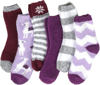 Plush Fuzzy Socks for Women Fluffy Cozy Slipper Socks Fall Thanksgiving Birthday Gifts for Her