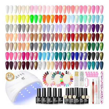 COSCELIA 53pcs Gel Nail Polish Kit with U V light and Drill Starter Kit 35 Colors Gel Nail Polish with 5pcs Top Base Coat Nail Art Professional Gel Manicure Kits Gifts for Women Teens Girls