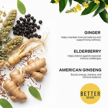 Betterbrand Mullein Tea Bags, Lung Detox w. Thyme, Elderberry, 15 Bags