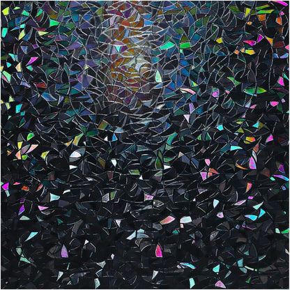 rabbitgoo Rainbow Window Privacy Film, Stained Glass Cling, 17.5" x 78.7"