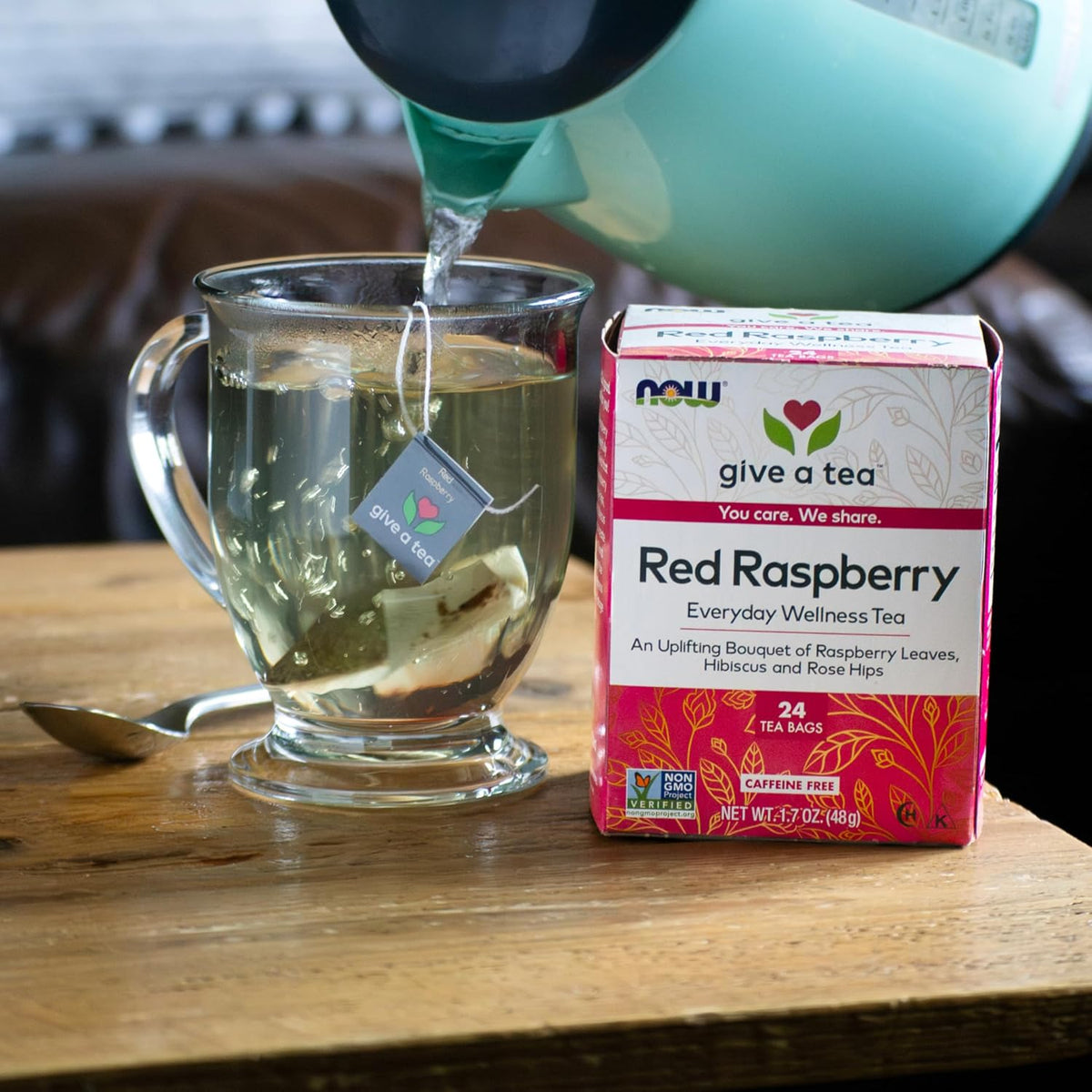 NOW Foods, Give a Tea® Red Raspberry Tea, Herbal Blend, 24 bags