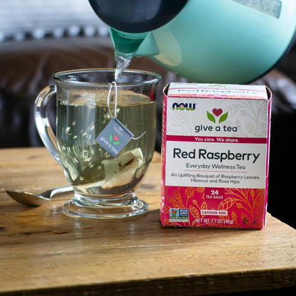 NOW Foods, Give a Tea® Red Raspberry Tea, Herbal Blend, 24 bags