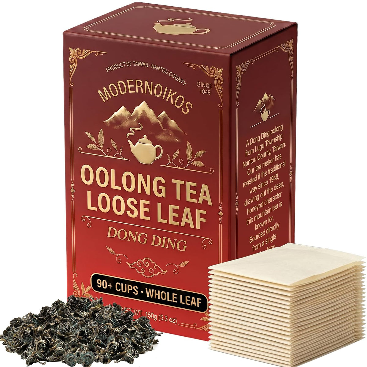 MODERNOIKOS Dong Ding Oolong Tea Loose Leaf, Roasted Taiwan 150g 5.3oz