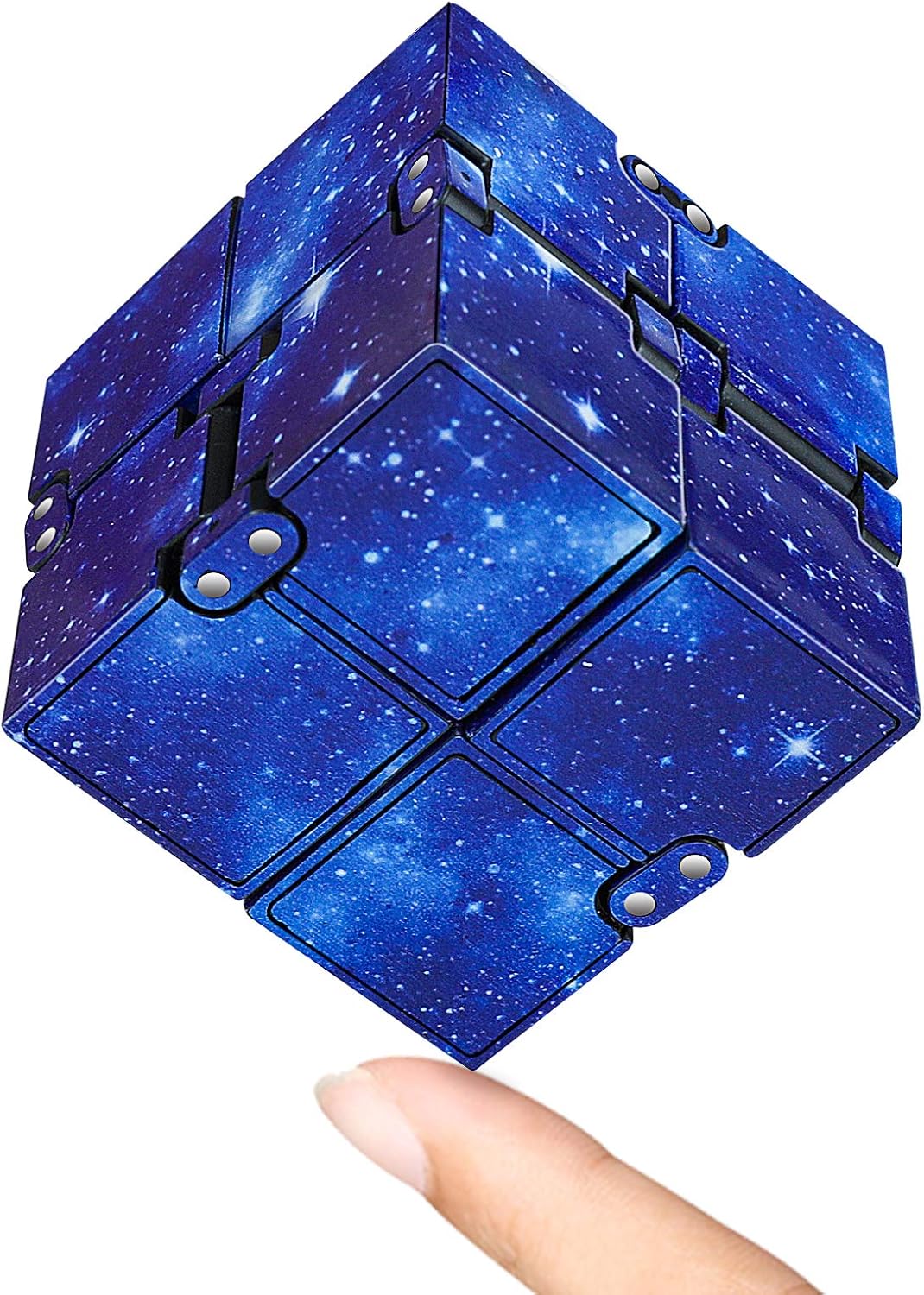 Infinity Cube Fidget Toy Stress Relieving Fidgeting Game for Kids and Adults,Cute Mini Unique Gadget for Anxiety Relief and Kill Time (Macaron Blue)