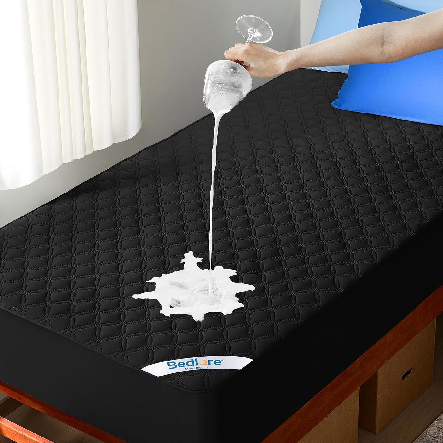 BEDLORE Waterproof Mattress Protector, Noiseless King Size Mattress Pad with Deep Pocket Fitted Up to 6-18 inches, Soft Breathable Dirt-Proof Bed Mattress Cover Washable for Bedroom, Hotel (Gray)