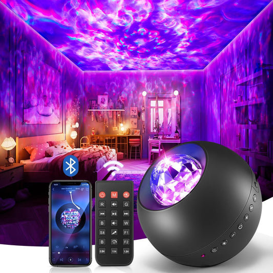 One Fire Galaxy Projector for Bedroom Birthday Gifts for Teen Boy Gifts, LED Galaxy Light Projector, 15White Noise HiFi Bluetooth Speaker,Remote&Timer Ceiling Projector Lights Trendy Stuff
