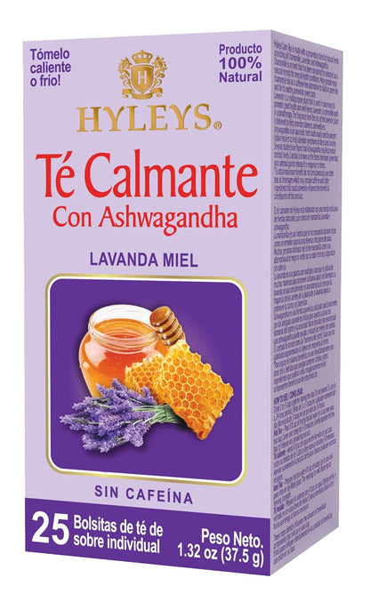 Hyleys Calm Tea with Ashwagandha, Lavender & Honey, Vegan, 25 Tea Bags