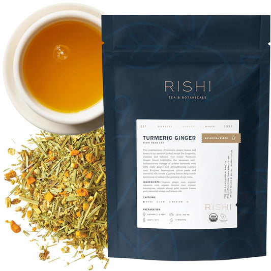 Rishi Tea Turmeric Ginger Organic Loose Leaf Tea, Caffeine Free, 4oz