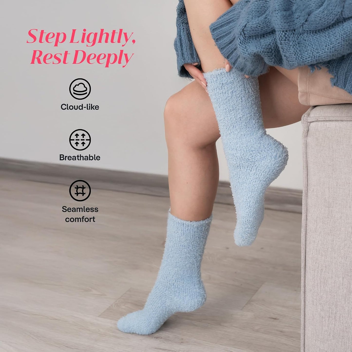 COOLMATE Fuzzy Socks for Women Gift Box – Cozy Soft Cloud Socks for Spa Home, Mother’s Day Gifts for Mom Grandma