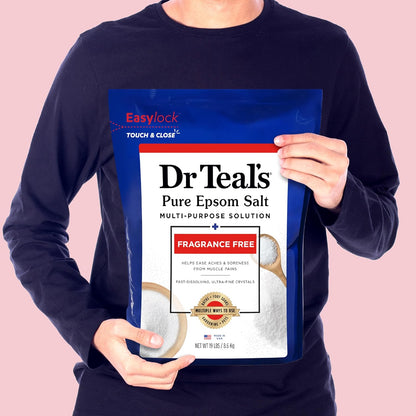Dr Teal's Pure Epsom Salt Multipurpose Solution, Fragrance Free, Bulk Size - 19 lbs