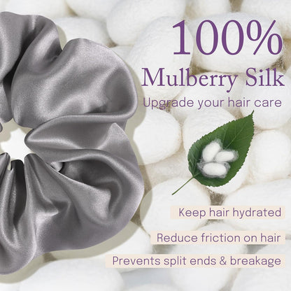 OLESILK Silk Scrunchies Oversized 100% Mulberry: Large for Women& Girls Long Thick Hair, Soft Smooth for No Damage Hair Care Sleeping