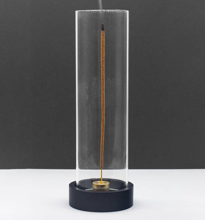 Incense Holder for Sticks,Modern Incense Stick Holder with Glass Ash Catcher[Anti ash Flying], Incense Burner Holder,Zen Glass Incense Holder,for Spa Home Decor Yoga Meditation[Black]