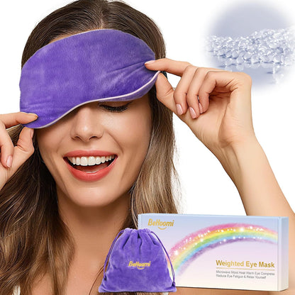 BeHoomi Cooling & Heated Eye Mask, Weighted Eye Mask for Sleeping, Purple