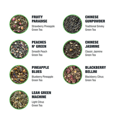 Tiesta Tea 7 Green Teas Dry Flight Sampler Loose Leaf 7 Pouches