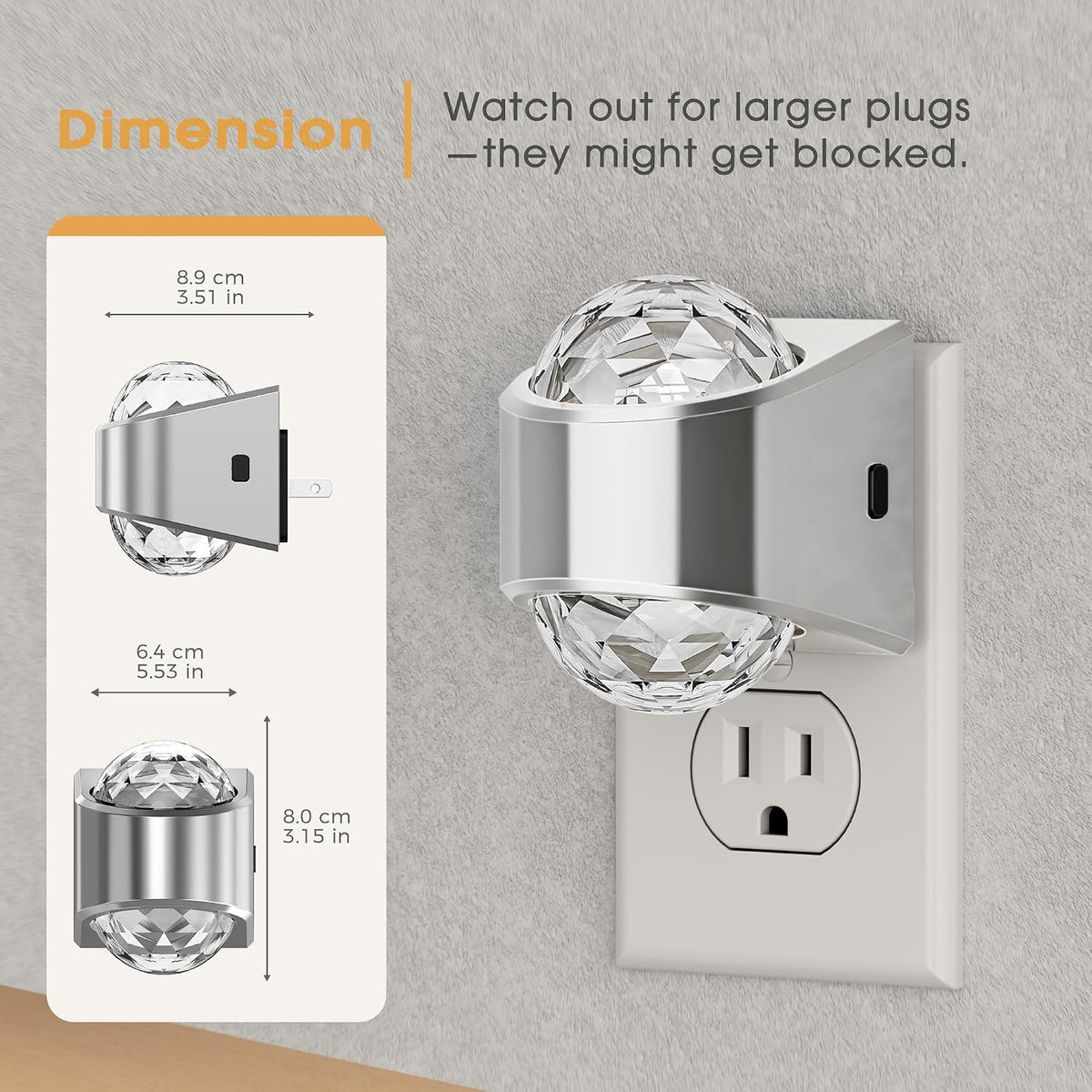 Briignite Night Light,Night Lights Plug into Wall,LED Projector Night Light
