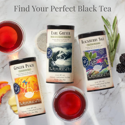 The Republic of Tea Passion Fruit Papaya Black Tea, 50 Count