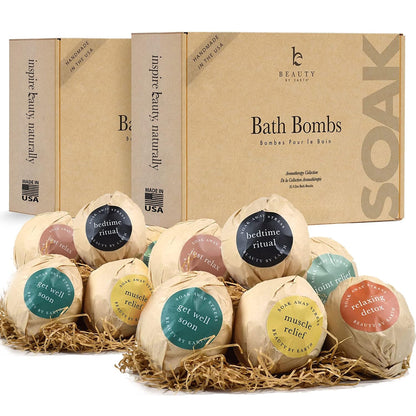 Bath Bombs Gift Set - USA Made with Organic & Natural Ingredients