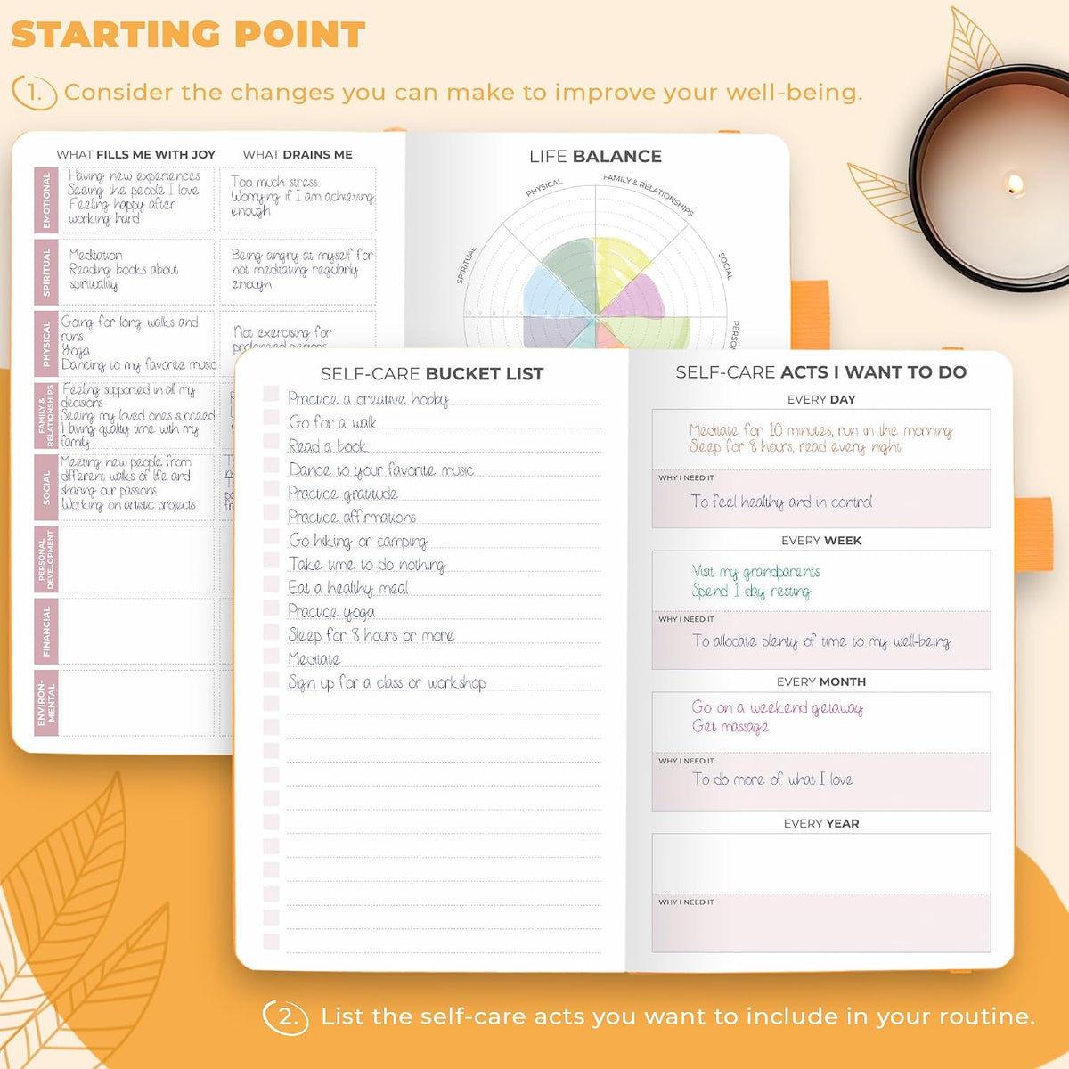 Clever Fox Self-Care Journal for Women, Daily Planner 5.8x8.3 Aquamarine