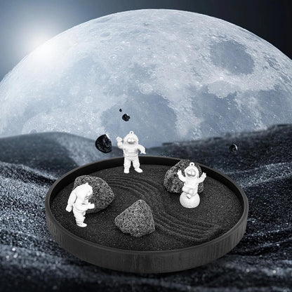 Zen Garden Kit for Desk 11''x7.5'' Room Decor with Green Sand, Panda Decorative Ornaments, Haystack, Ceramic Mountain, Stones and Rakes (Panda Bamboo)