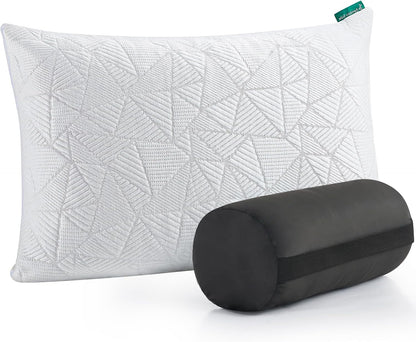 BETU Cooling Pillow Queen Size, Shredded Memory Foam Cool Pillow for Hot Sleepers, Adjustable Firm Soft Support Bed Pillows Perfect for Back Neck Pain and Side Sleeping with Pillow Case Cover, White