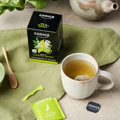 Choice Organics Green Tea & Herbal Tea Sampler, 16 Tea Bags (3 Pack)
