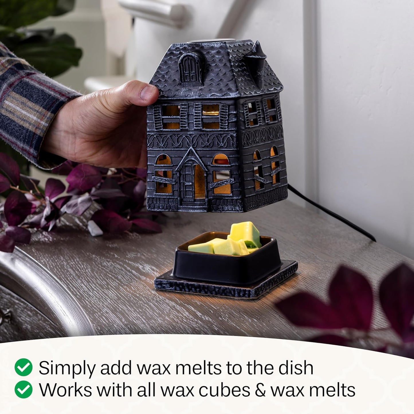 Candle Warmers ETC. Illumination Fragrance Warmer- Light-Up Warmer for Warming Scented Candle Wax Melts and Tarts or to Freshen Room, White Harmony