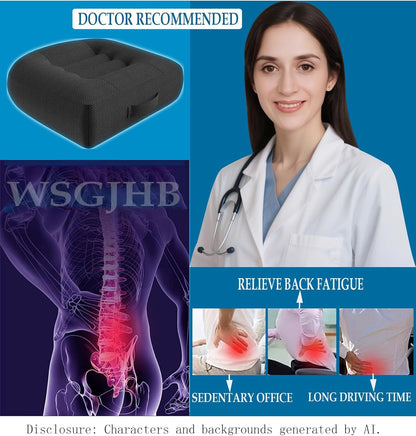 WSGJHB Car Booster Seat Cushion Posture Cushion for Long Sitting | Portable Breathable Mesh, Effectively Increase The Field of View Ideal for Office, Home, Car Angle Lift Seat Cushions,Black