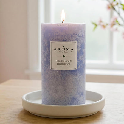Aroma Naturals Essential Oil Tranquility Pillar Candle, 2.5" x 4", Lavender, 11 Ounce