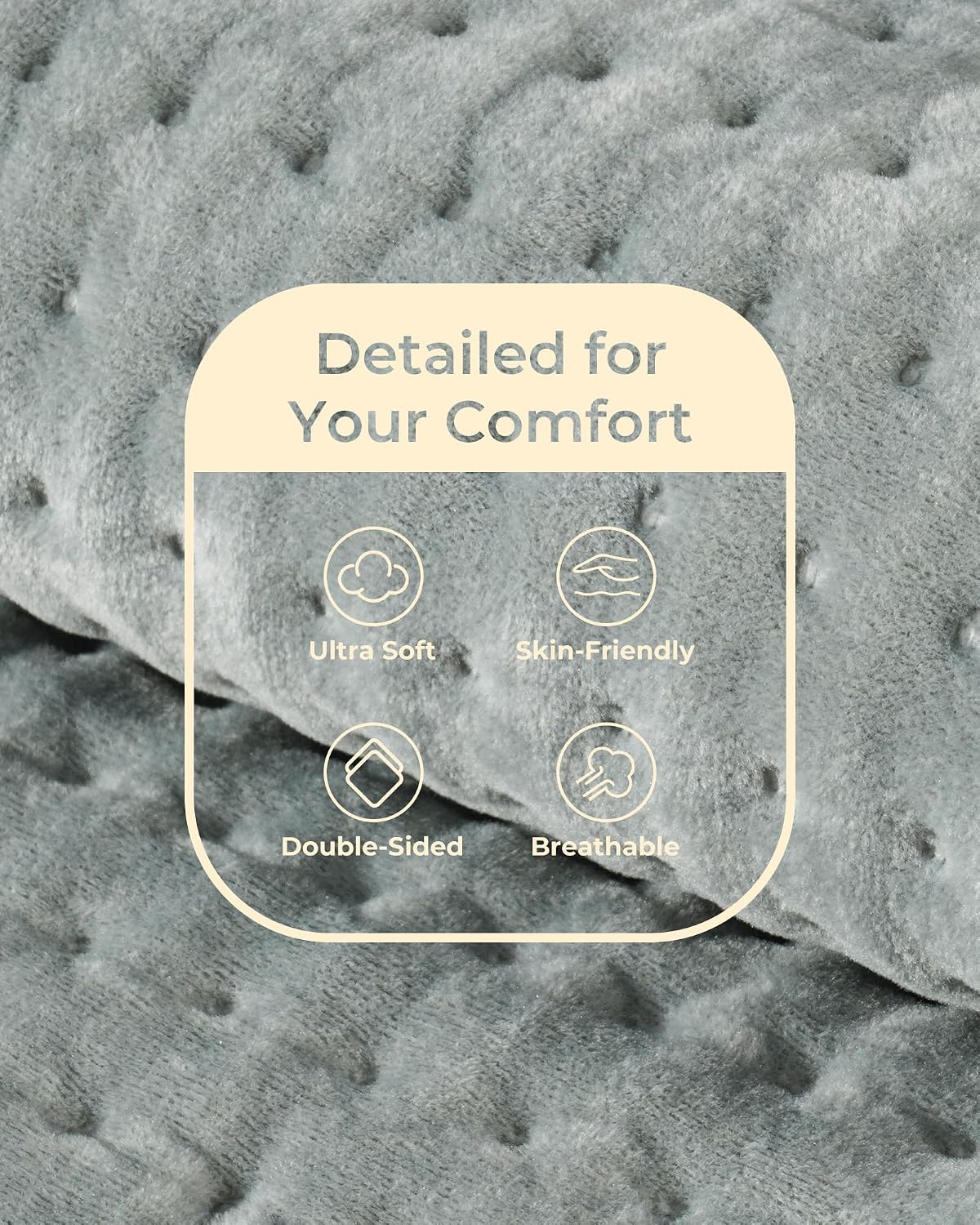 Electric Heating Pad for Back Pain and Period Cramps, Fast Heating Relief Shoulder, Muscle Aches, Arthritis Pain, 6 Heat Settings, 4 Timers, Moist & Dry Use, Machine Washable, 12"x 24"
