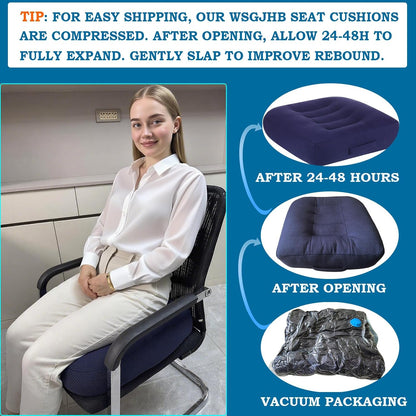 WSGJHB Car Booster Seat Cushion Posture Cushion for Long Sitting | Portable Breathable Mesh, Effectively Increase The Field of View Ideal for Office, Home, Car Angle Lift Seat Cushions,Black