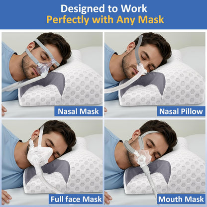 IKSTAR CPAP Pillow for Side Sleeper, Sleep Apnea Pillow for Sleeping, CPAP Nasal Pillows Suit for All CPAP Masks User, Cervical Memory Foam Neck Support Pillow Relief Neck Pain for Side Back Sleepers