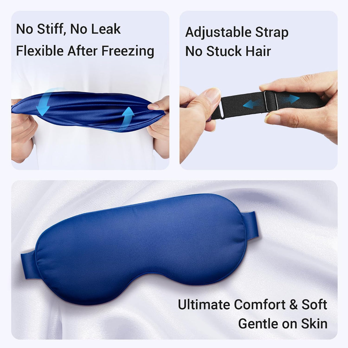 Cooling Eye Mask for Puffy Eyes: Fsa Eligible ltems Hsa, Migraines Headache Fast Relief After Surgery Care Cold Compress, Reusable Face Ice Pack Gel for Dark Circles, Gentle Weighted Sleep Mask Purple