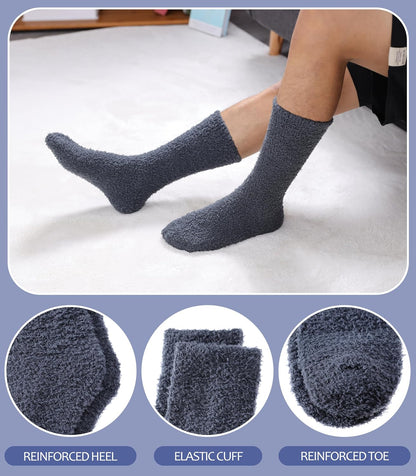 MQELONG Fuzzy Socks for Men & Women Cozy Fluffy Winter Warm Slipper Socks Microfiber Soft Home Sleeping Socks