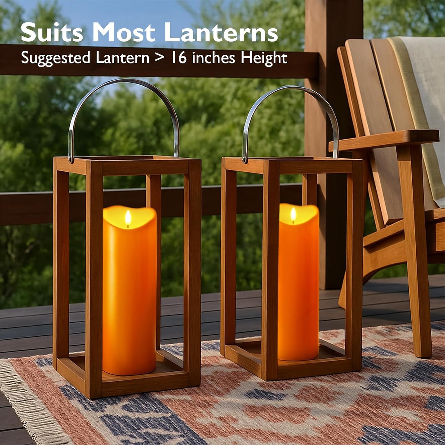 Homemory 6"x3" Outdoor Waterproof Flameless Candles, LED Candles, Battery Operated Candles with Remote and Timers, Electric Fake Plastic Pillar Candles, Ivory White, Set of 2